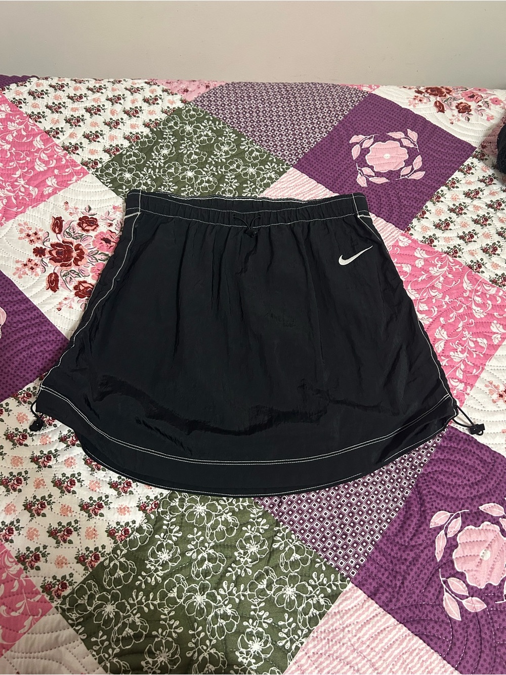 Nike Black Athletic Skirt with White Swoosh Accent